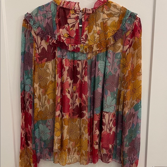 Floral Ruffle Neck Blouse - Picture 3 of 4
